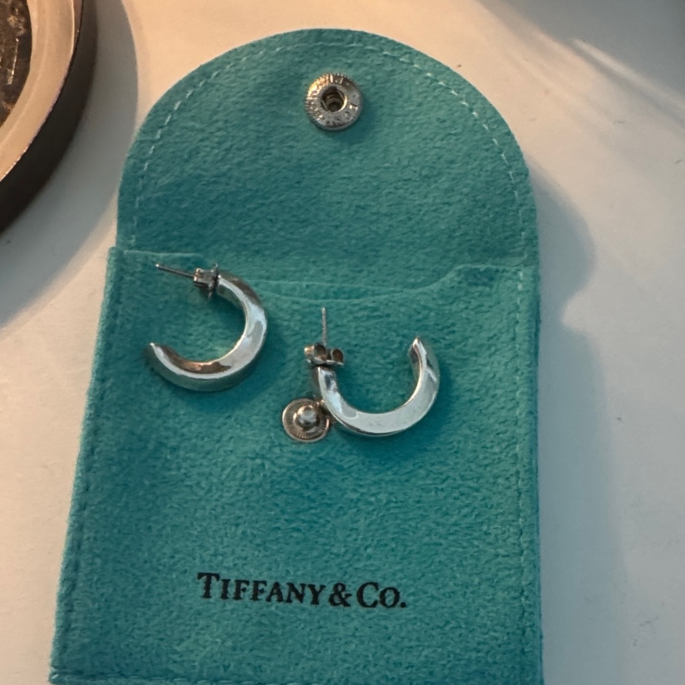 Tiffany & Co. Silver Crescent Studs